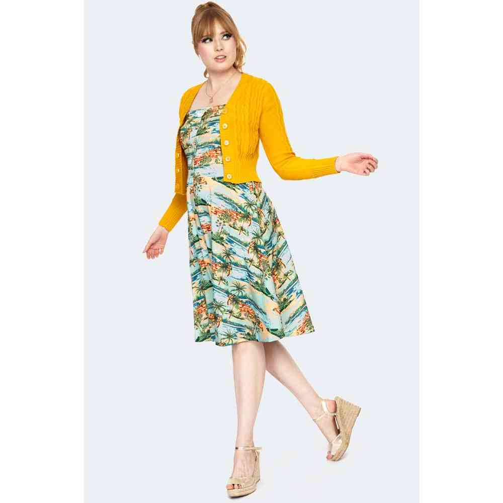 Voodoo Vixen - 40s Knit Cardigan - Yellow